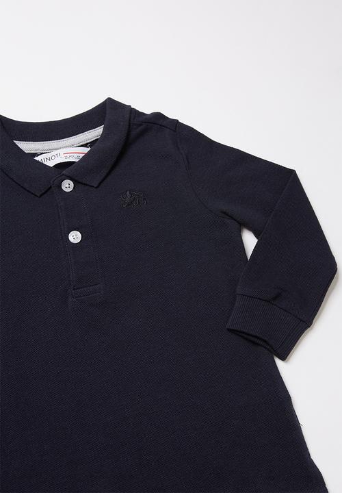 MINOTI - Basic long sleeve polo - navy