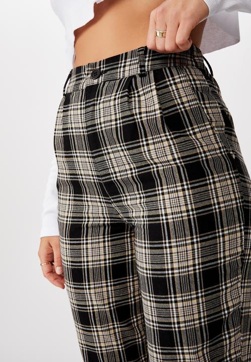 Factorie - Tapered leg check pants blake check - neutral