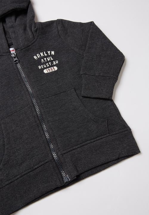 MINOTI - Brooklyn print basic hoodie - charcoal