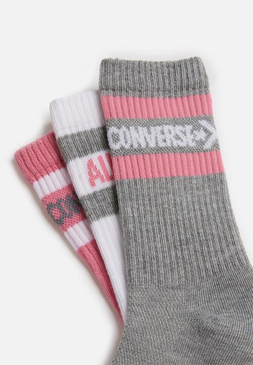 Converse - Basic wordmark crew 3 pack socks - multi