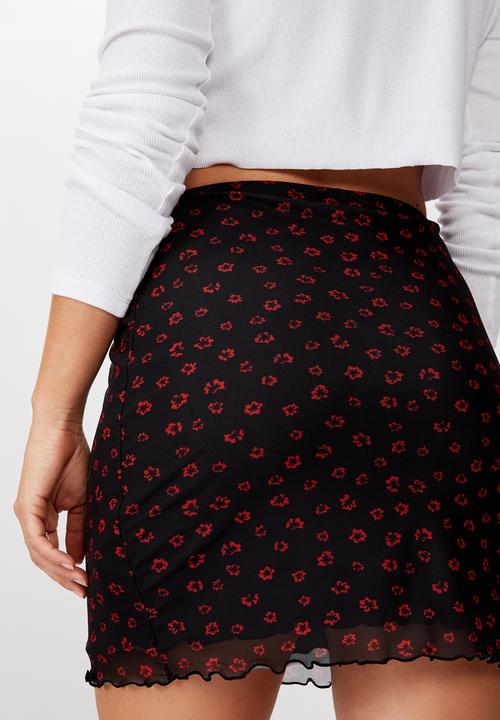 Factorie - Mesh skirt lola ditsy - black