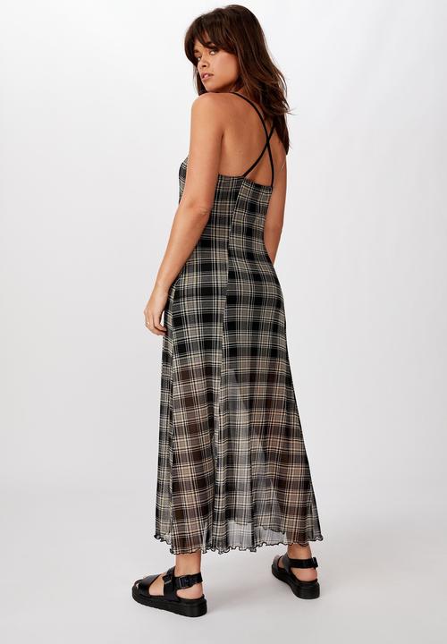 Factorie - Mesh maxi dress loreta check - multi