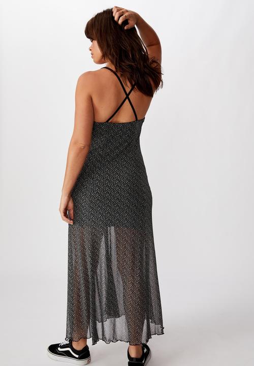 Factorie - Mesh maxi dress elsie ditsy - grey