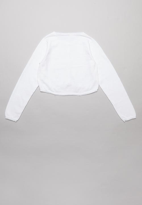 Pop Candy - Organic cotton fine knit cardigan - white
