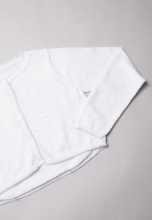 Pop Candy - Organic cotton fine knit cardigan - white