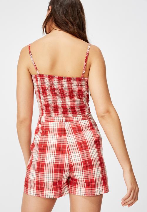 Factorie - Fitted mini shorts bailey check - red