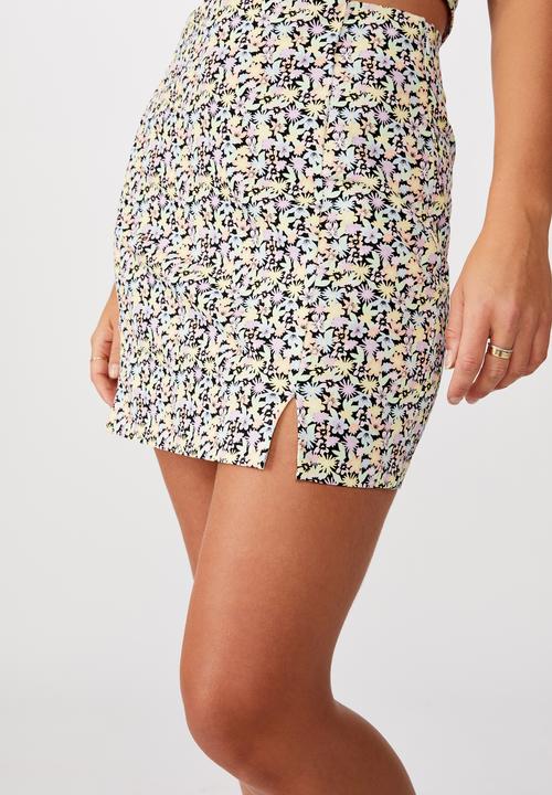 Factorie - Double split mini skirt malia mixed - floral