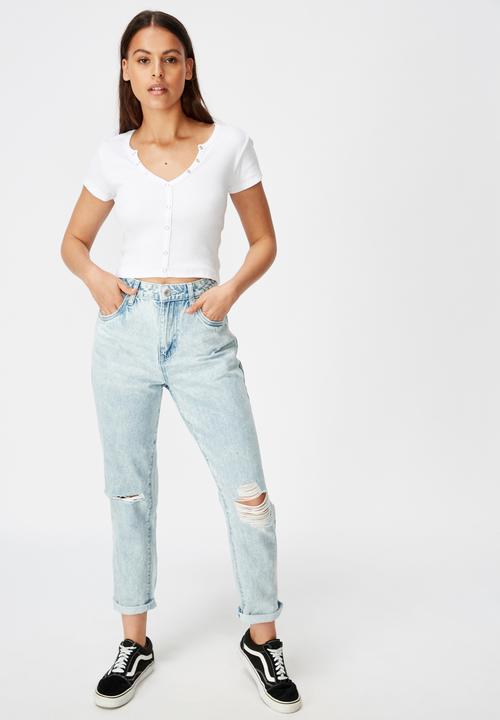 Factorie - Tapered mom jeans - sky blue