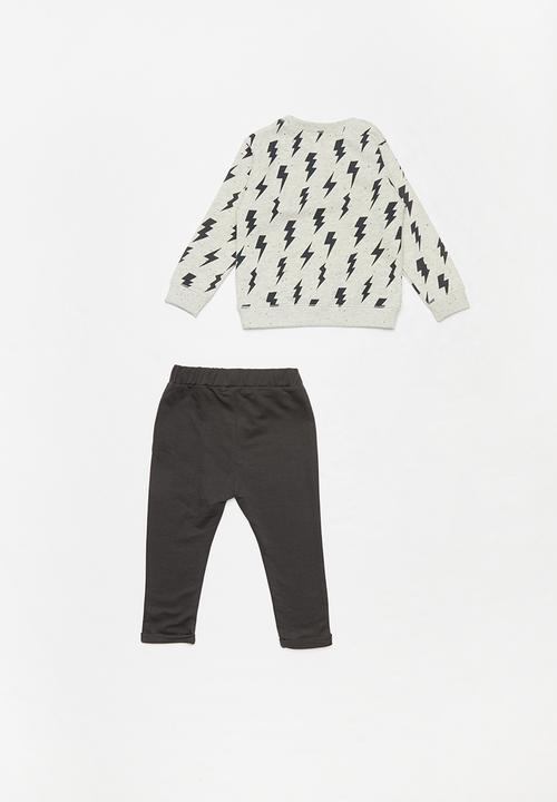 MINOTI - Sweatshirt & jog pant set - charcoal & grey 
