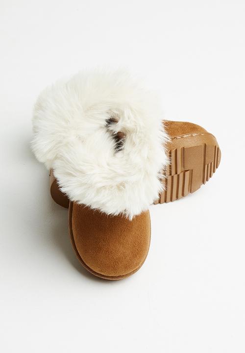 Pop Candy - Faux fur lined boot - tan