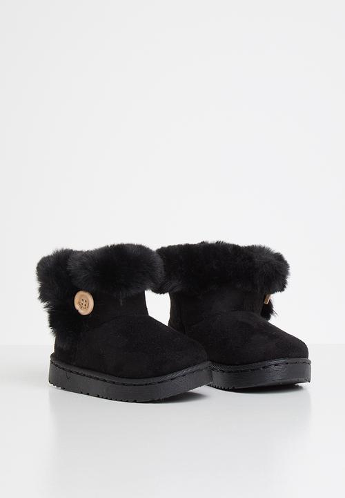 Pop Candy - Faux fur lined boot - black