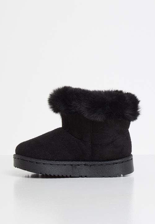 Pop Candy - Faux fur lined boot - black
