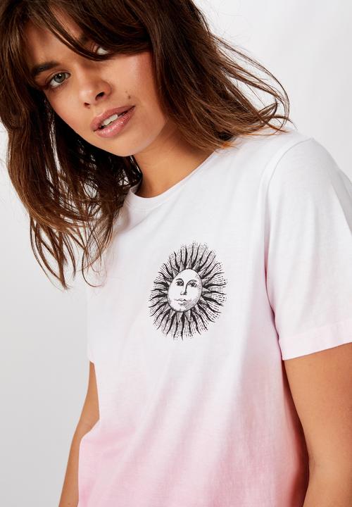 Factorie - Relaxed graphic T-shirt astro sun - pink