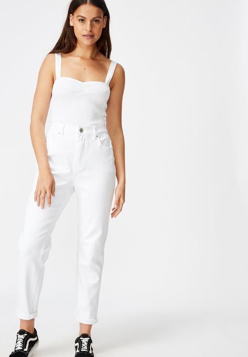 Factorie - High rise straight leg jeans - white