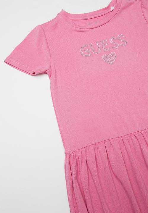 GUESS - Short sleeve Guess sandy  dress - pink