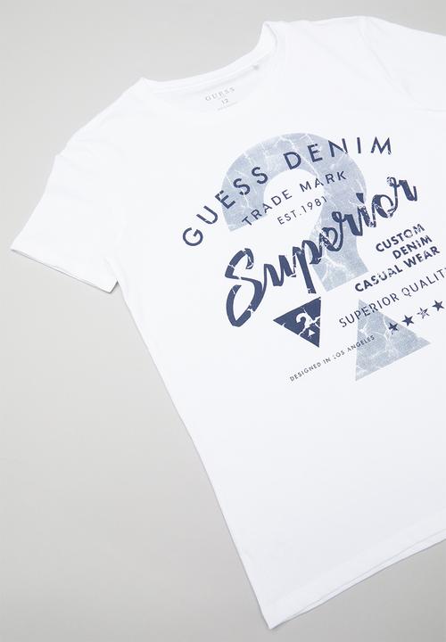 GUESS - Teens short sleeve Guess superior tee - white