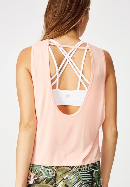 Cotton On - Cropped keyhole washed tank top - pink 