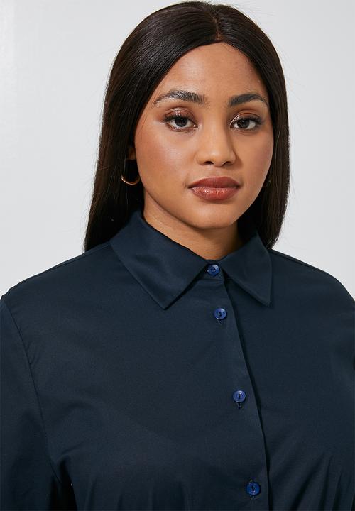 Superbalist - Dipped hem shirt dress - navy