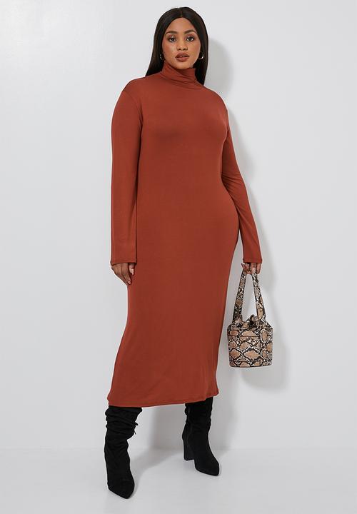 Superbalist - Poloneck dress - rust