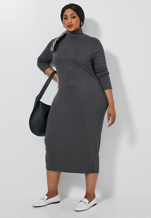 Superbalist - Poloneck dress - charcoal