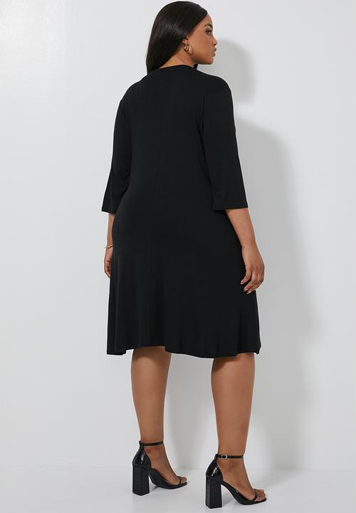 Superbalist - Ballerina sleeve pocket dress - black
