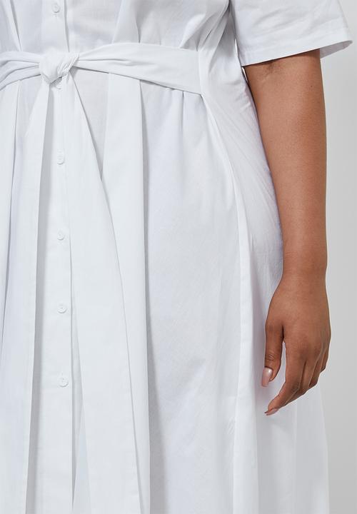 Superbalist - Dipped hem shirt dress - white