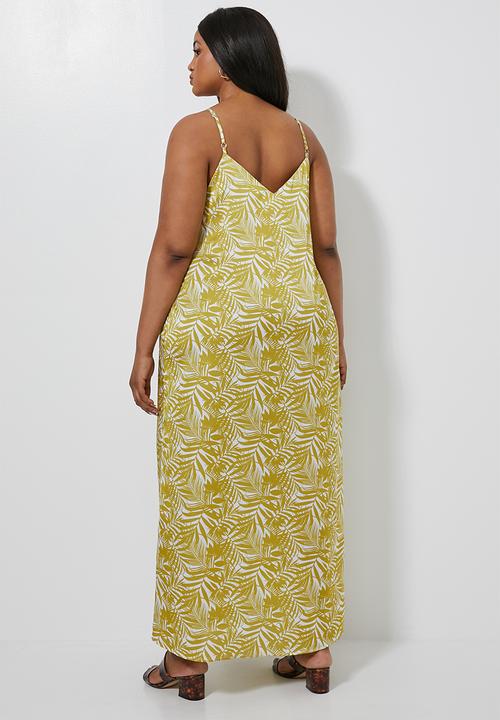 Superbalist - Plus satin slip dress - yellow & white
