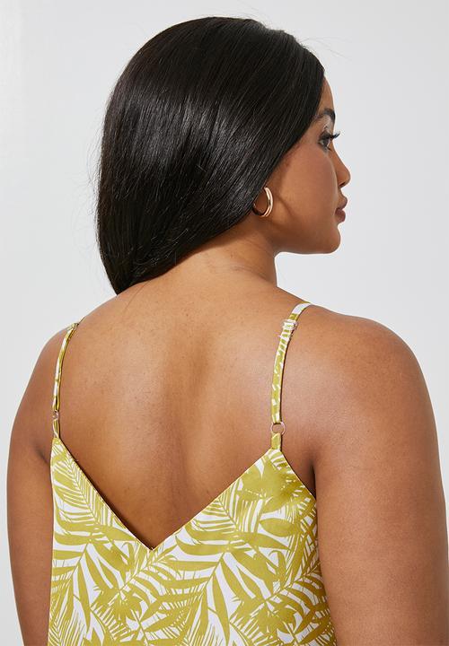 Superbalist - Plus satin slip dress - yellow & white