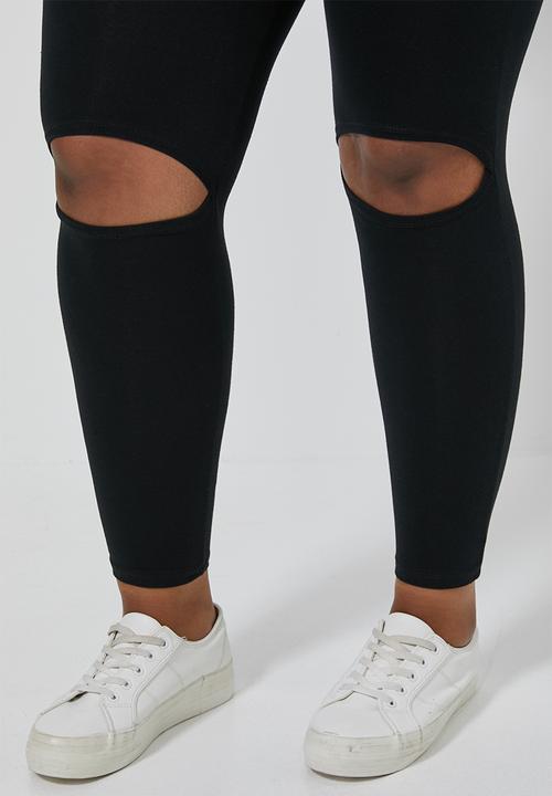 Superbalist - Knee slit leggings - black