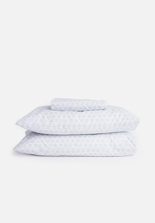 Sixth Floor - Geo printed sheet set - grey