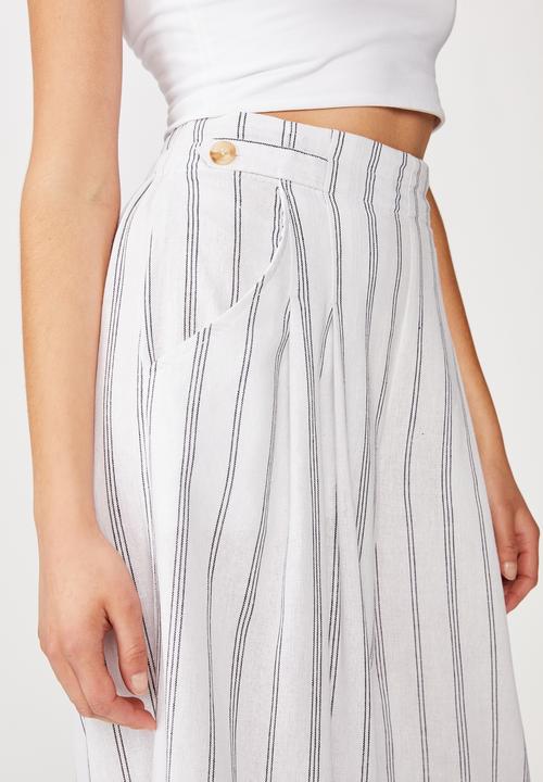 Cotton On - Luna button culotte - jasmine stripes/moon indigo