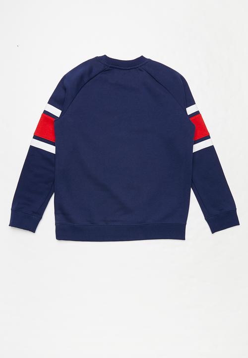 Nike - B Nike air long sleeve crew - blue & red