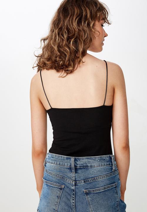 Cotton On - Carissa straight back bodysuit - black