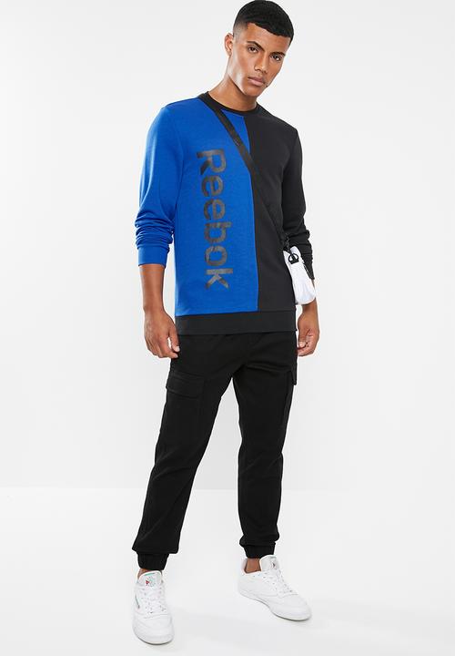 Reebok - Training essentials linear logo crew sweater - blue & black
