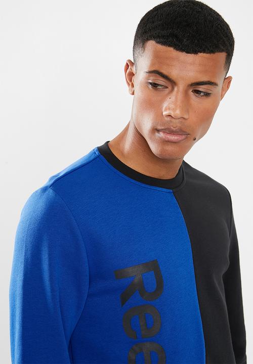 Reebok - Training essentials linear logo crew sweater - blue & black