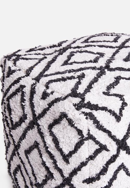 Sixth Floor - Soft ottoman - white & black