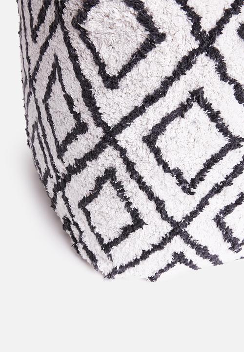 Sixth Floor - Soft ottoman - white & black
