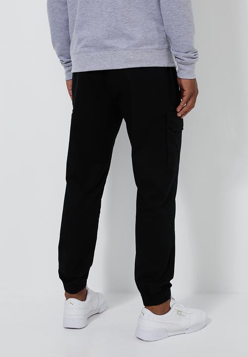 Superbalist - Cuffed utility woven jogger - black