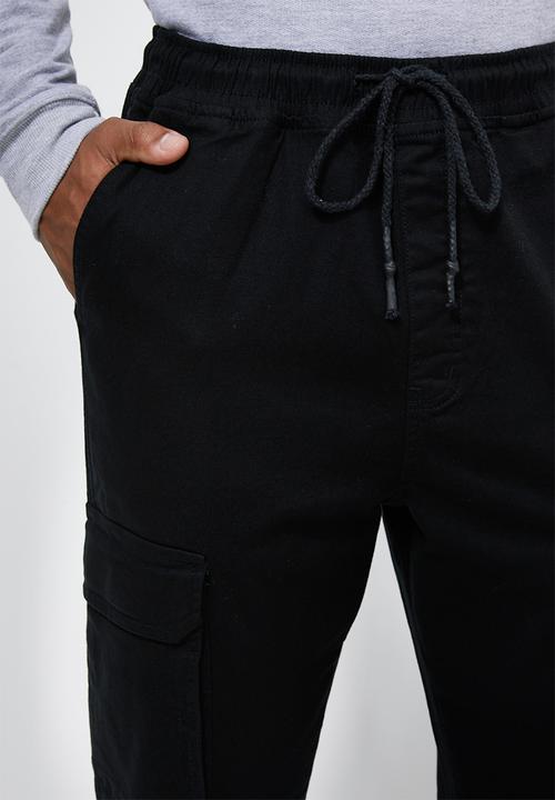 Superbalist - Cuffed utility woven jogger - black