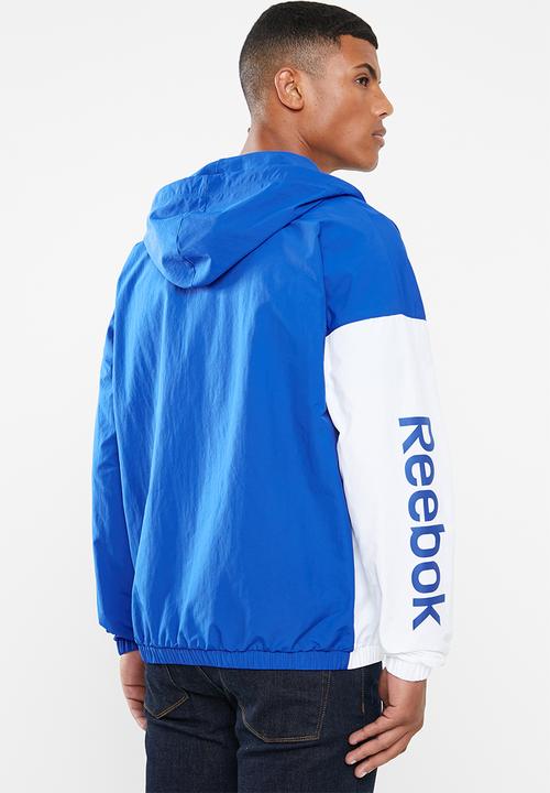 Reebok - Training essentials linear logo windbreaker - blue & white