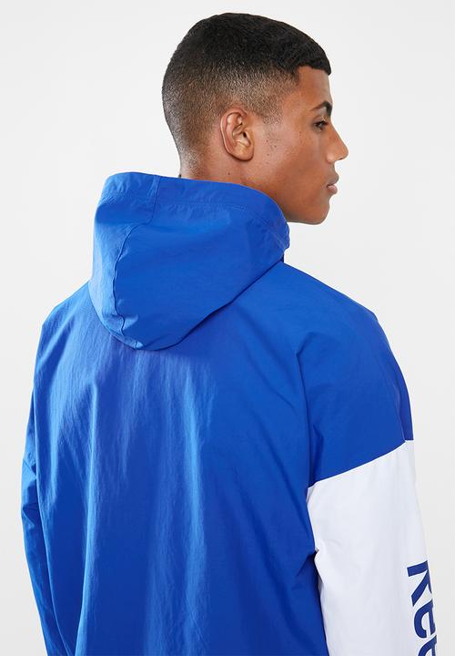 Reebok - Training essentials linear logo windbreaker - blue & white