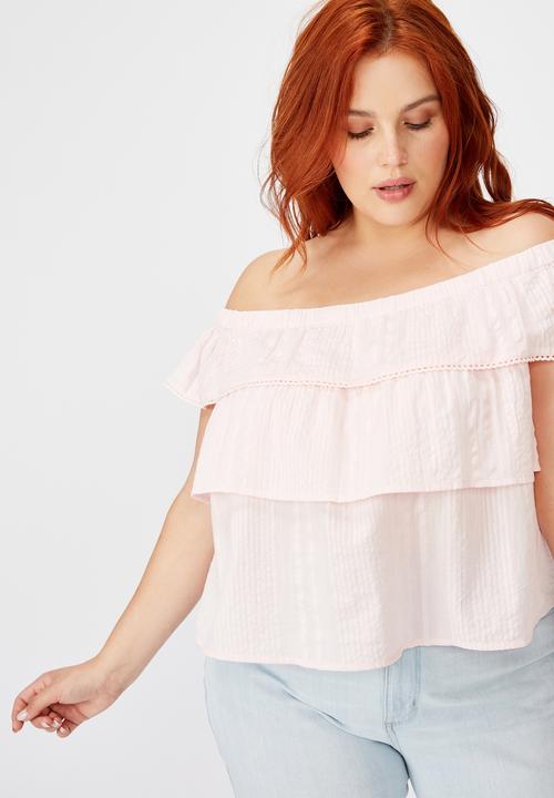 Cotton On - Curve sushine off the shoulder top - icy froze