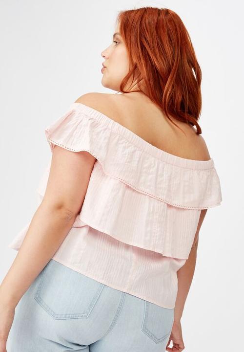 Cotton On - Curve sushine off the shoulder top - icy froze
