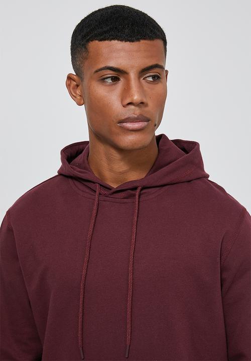 Superbalist - Side stripe pullover sweat hoodie - burgundy