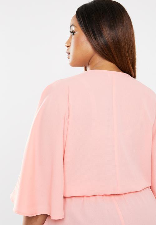 edit Plus - Peplum wrap blouse - pink 