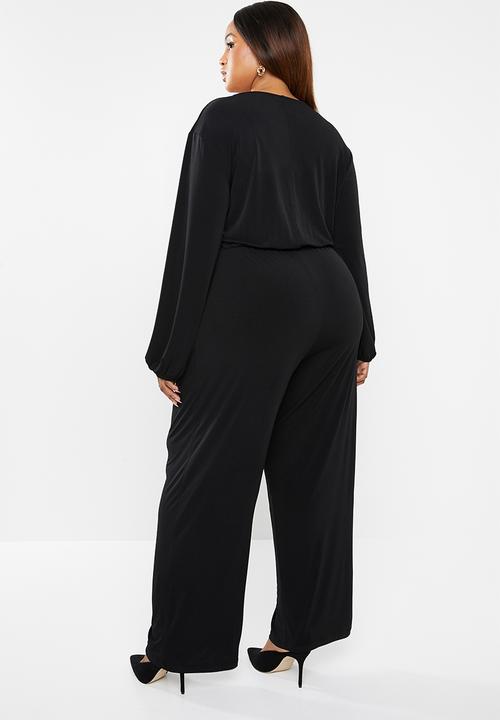 edit Plus - Tie detail jumpsuit - black