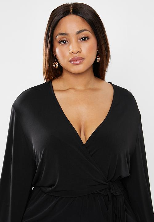 edit Plus - Tie detail jumpsuit - black