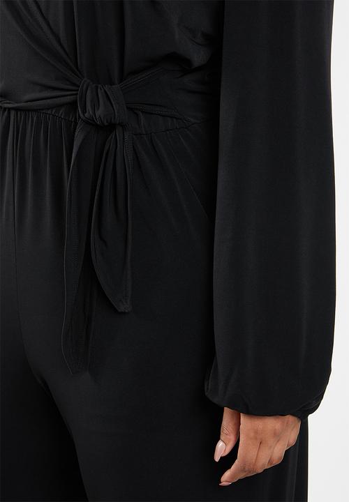 edit Plus - Tie detail jumpsuit - black