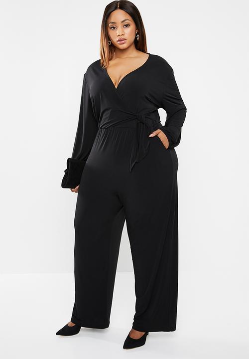 edit Plus - Tie detail jumpsuit - black