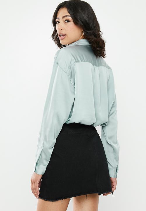Missguided - Basic satin shirt - silver